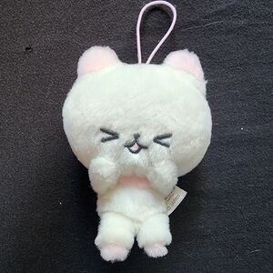 Sanrio White and Pink Smiling Cat Plush